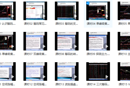 巅峰筹码理论视频教学课程共15讲-静思博客